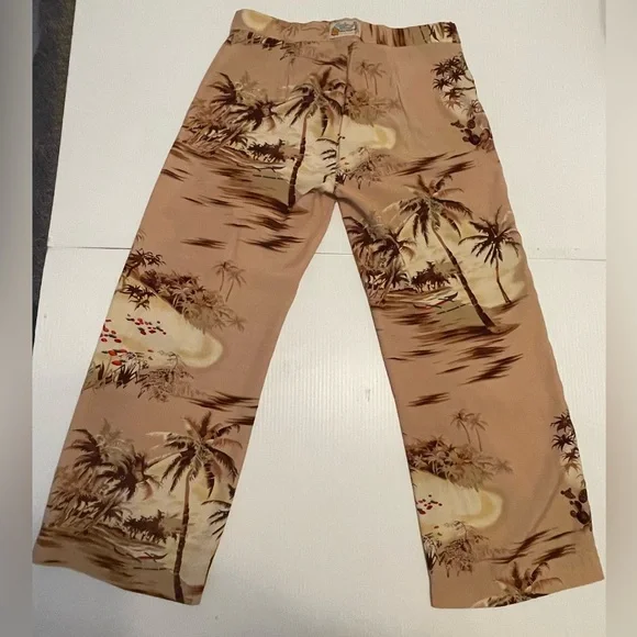 Lucky brand drawstring pants in vintage inspired island print - Picture 6 of 11